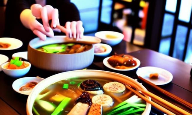 Delicious Chinese Hot Pot Restaurant Photo