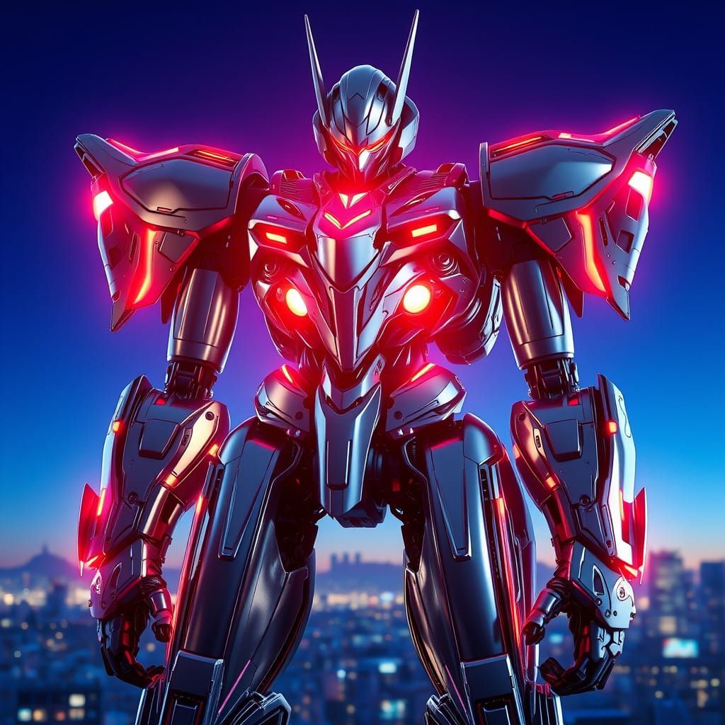 Anime-Inspired 3D Robot with Cinematic Lighting