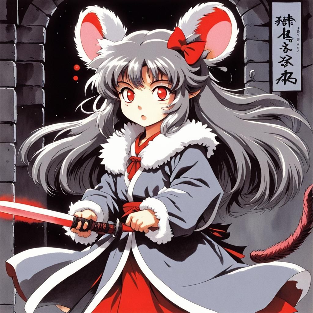 Manga Girl in Dungeon with Katanas