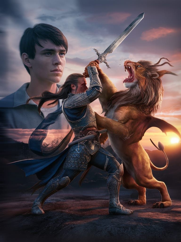 Manticore Battle Double Exposure in Unreal Engine