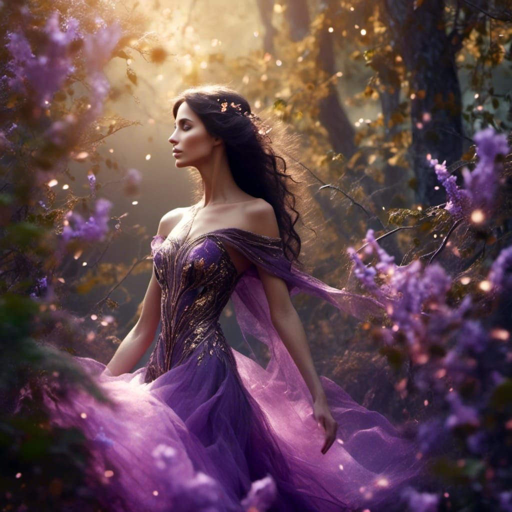 Enchanting Elf in Ethereal Botanical Illustration