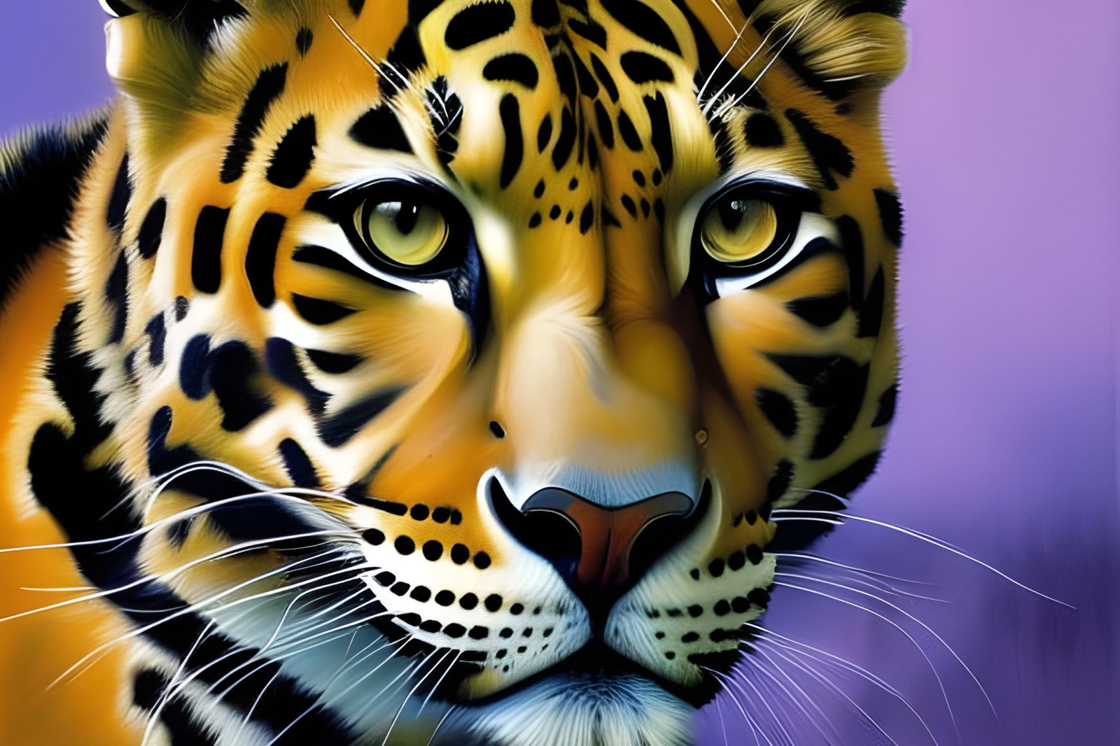 Detailed Leopard Portrait in Impasto Style