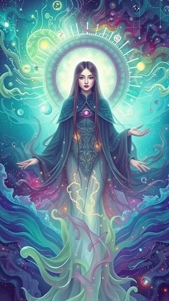 Fate Hybrid Woman in Mycelium Network, Detailed Art