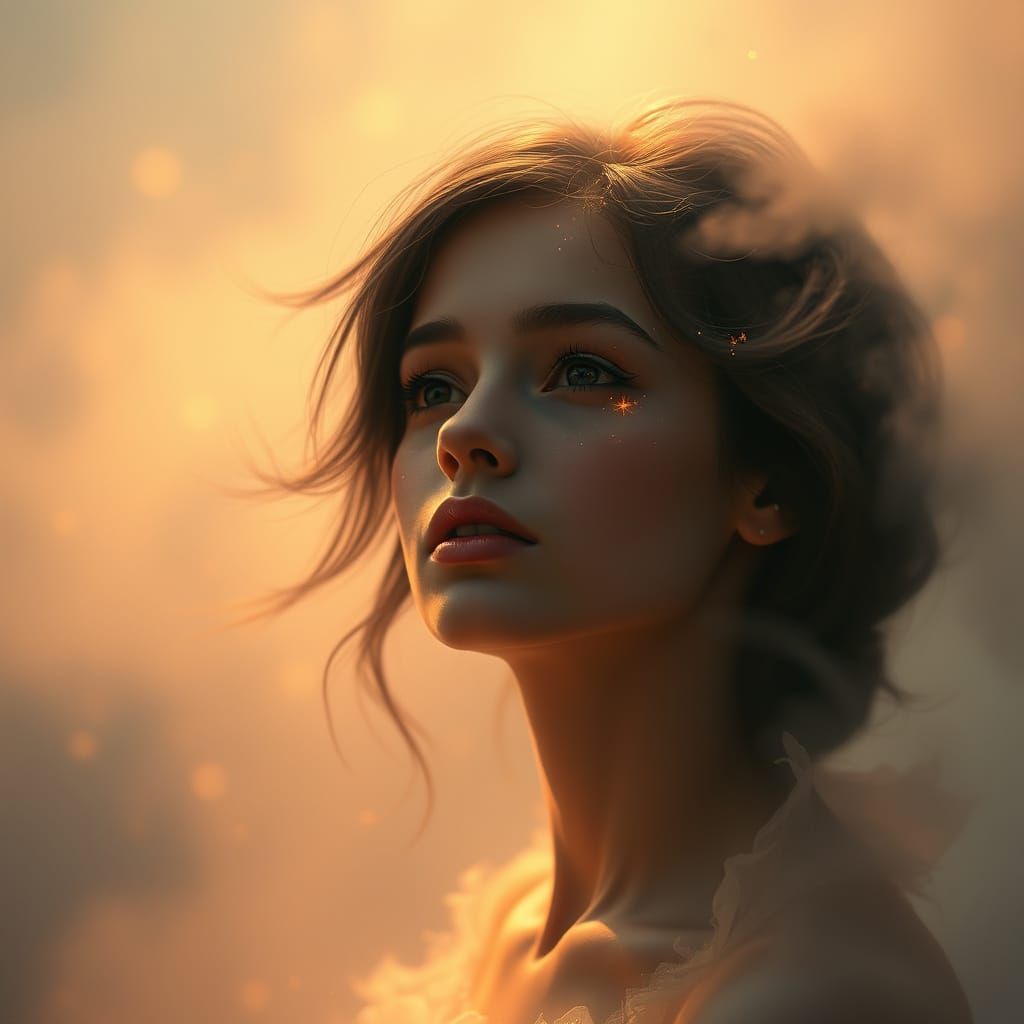 Ethereal Beauty Radiates Intensity in Soft, Pulsing Light