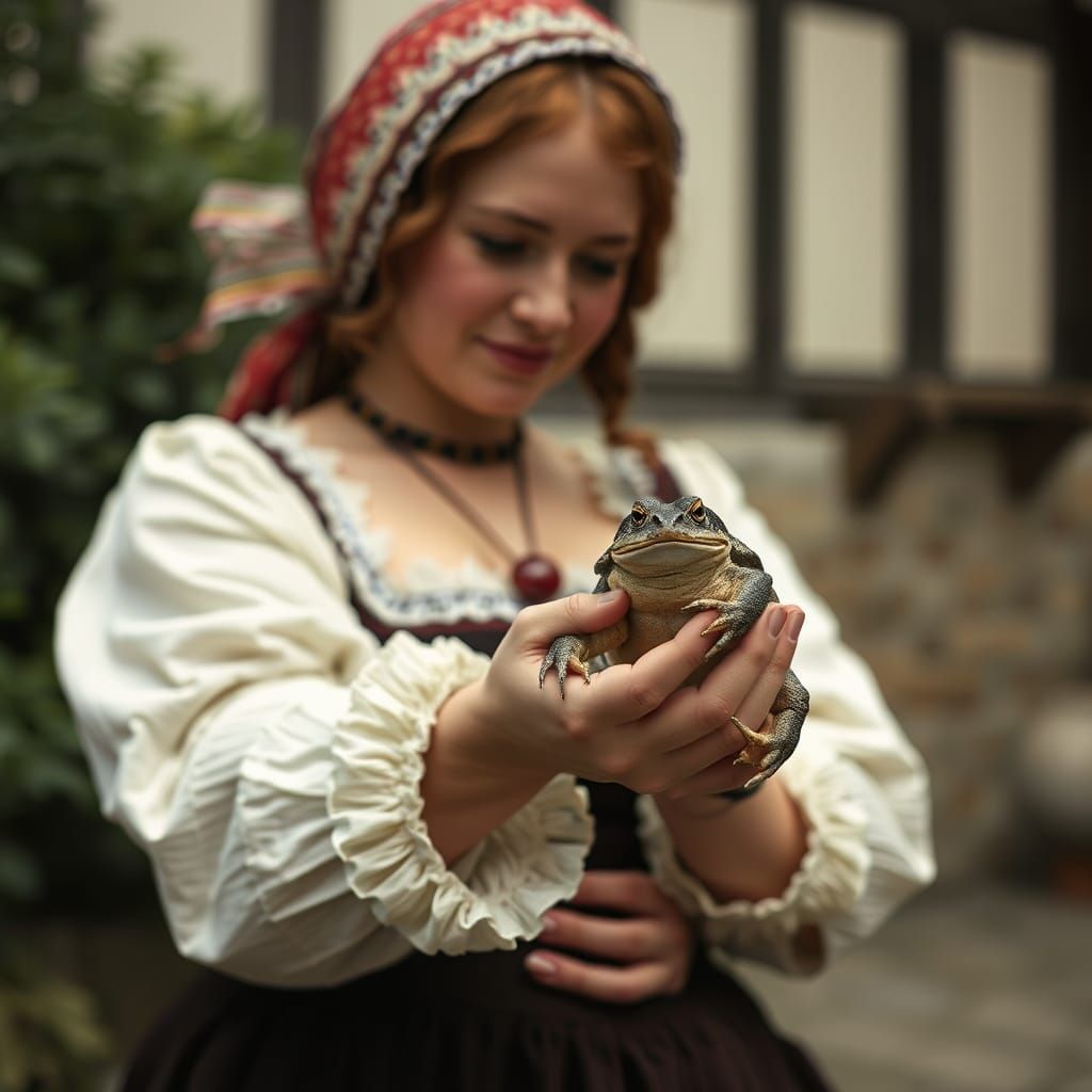 Tudor Woman with Toad Portrait