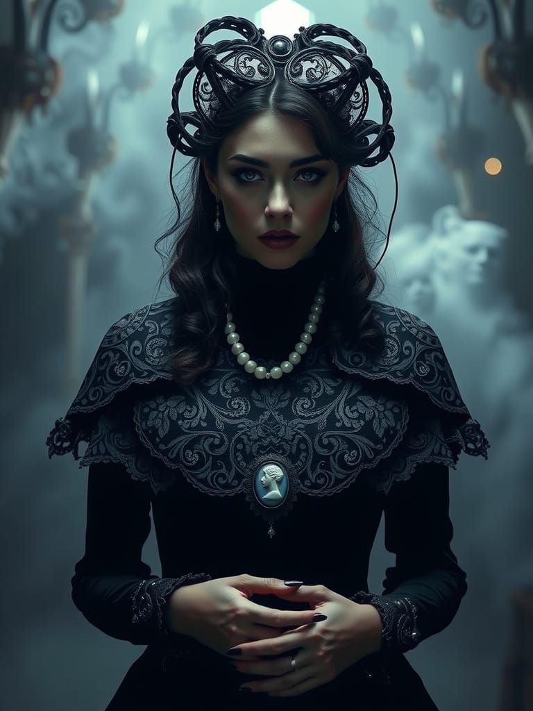 Victorian Woman in Dark Gothic Style