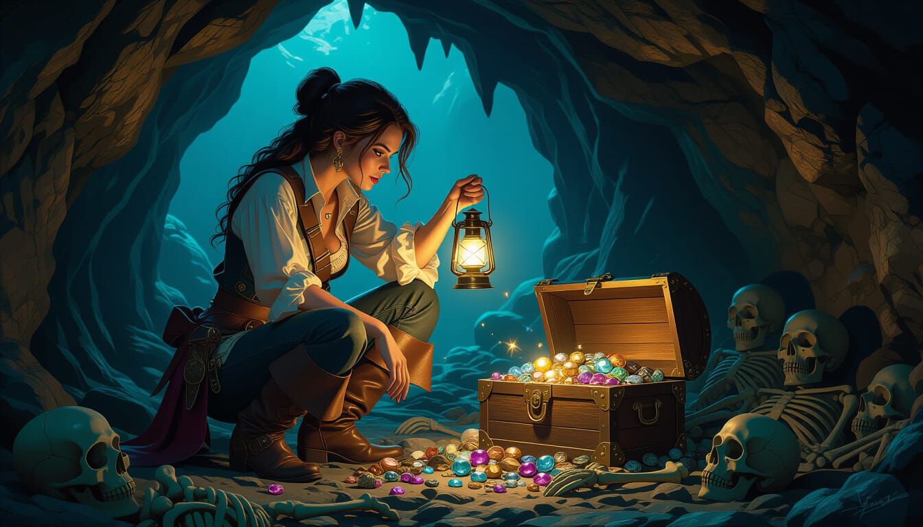 Pirate Adventurer Uncovers Treasure Trove