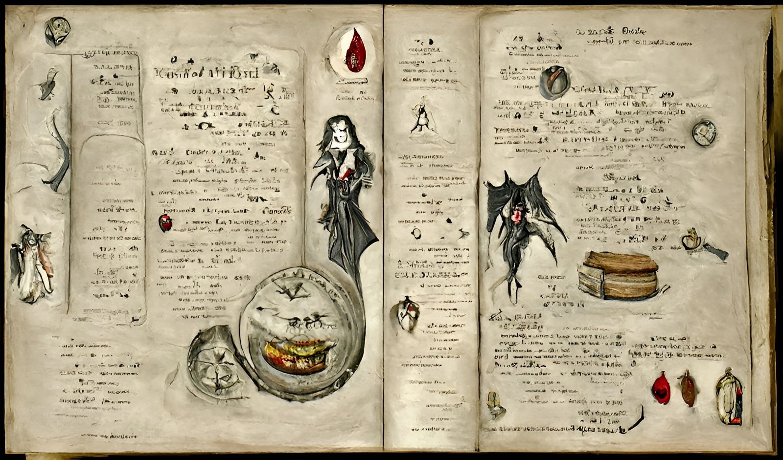Witch Grimoire Page in 18th Century Style