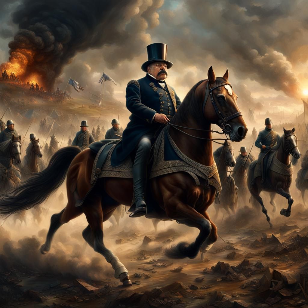 Grover Cleveland Leads Troops into Battle
