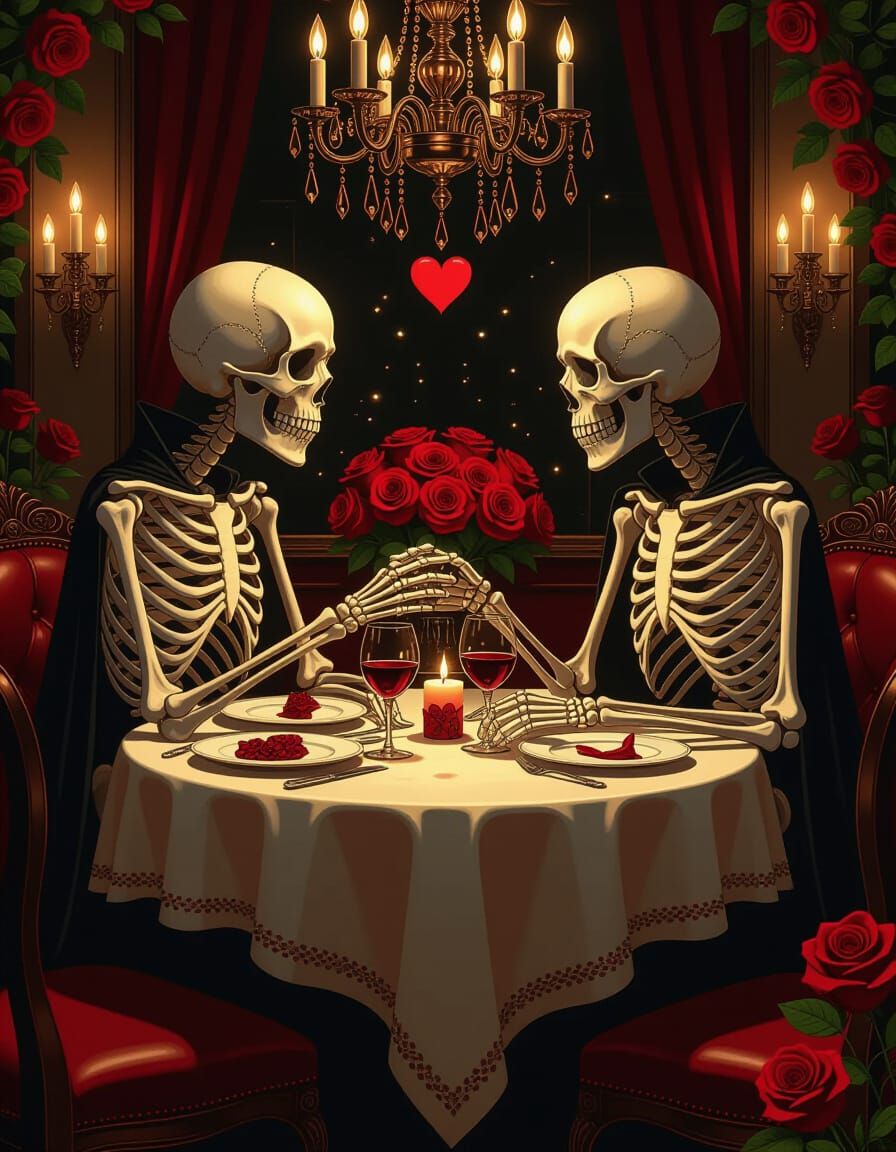 Skeletons Romantic Dinner Date