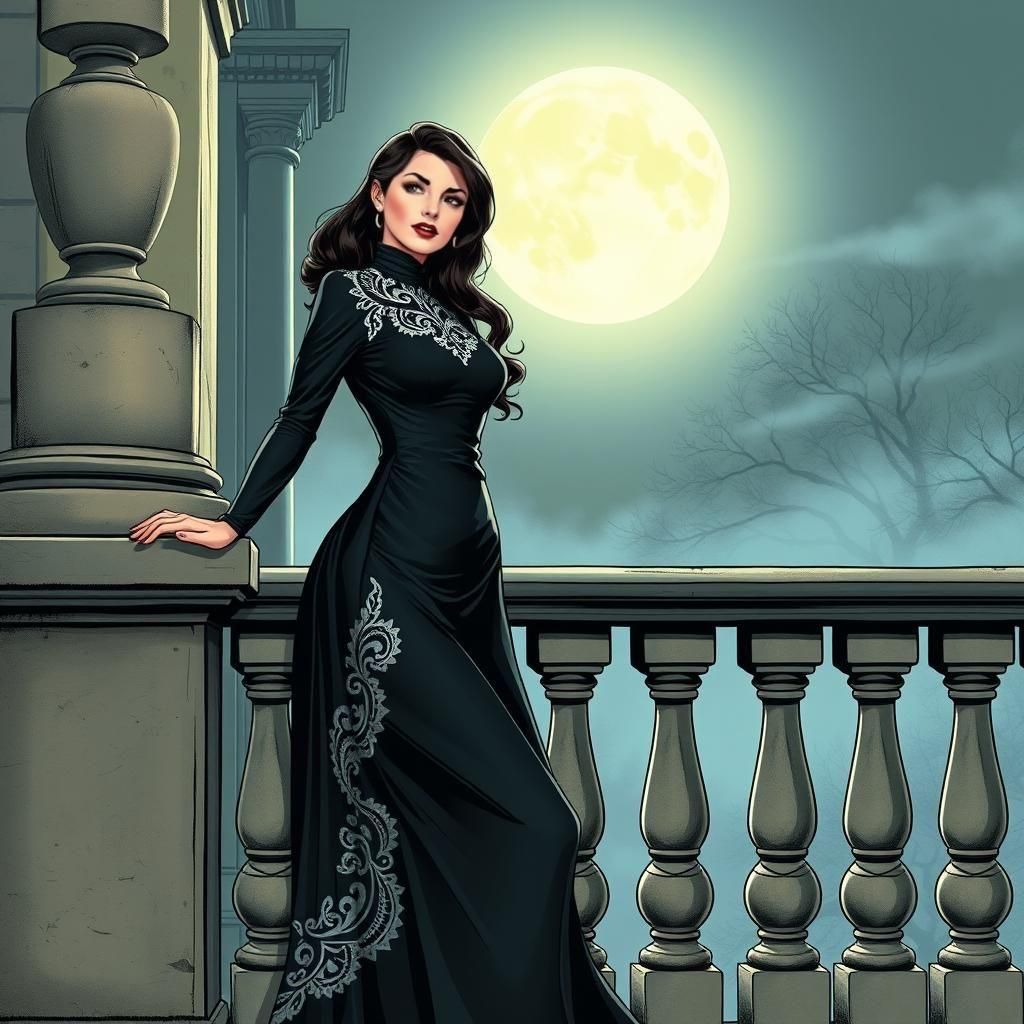 Coquettish Woman in Pre-Raphaelite Style