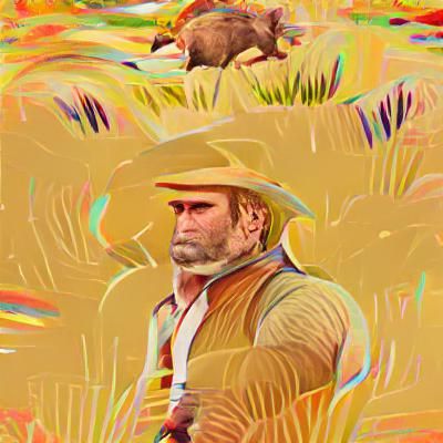 Cowboy Portrait in Digital Art Style