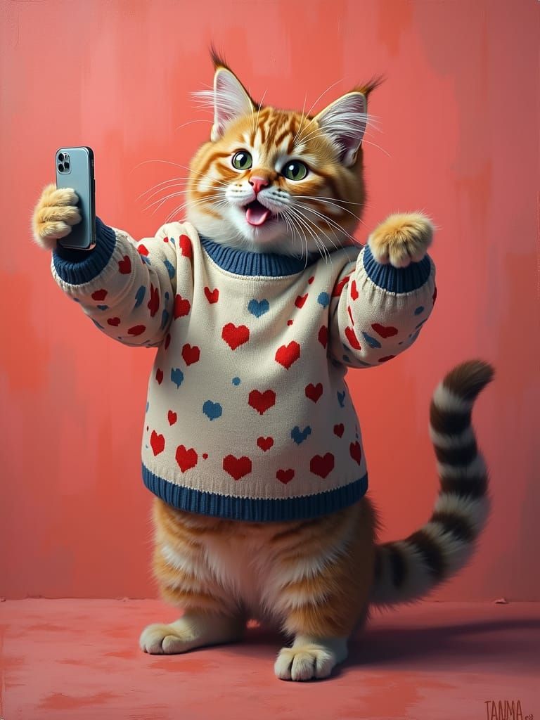 Influencer Cat Records TikTok Dance Video Selfie