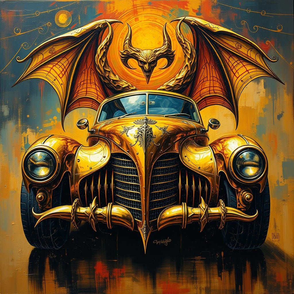 Golden Steampunk Masterpiece: Satanas and Diabolos Car