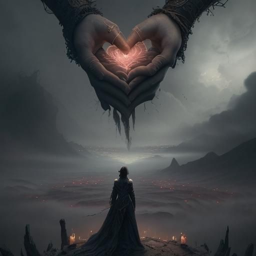 Epic Cinematic Painting of a Collapsing Heart