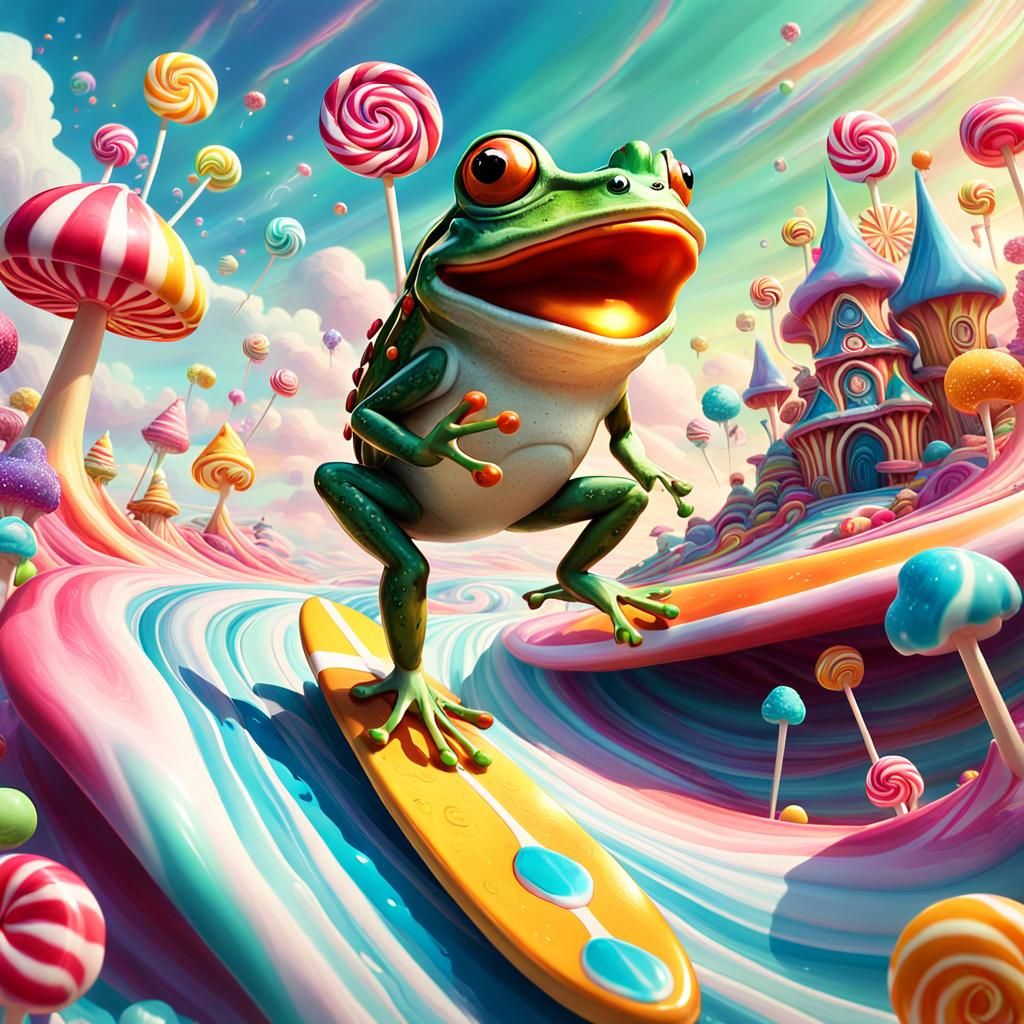 frog surfing