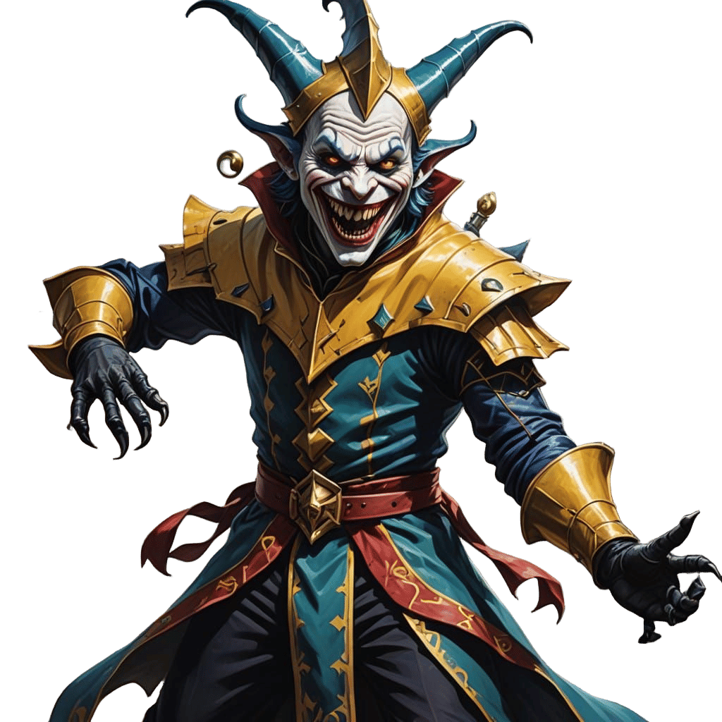 Jester of Dark Deception in a Grotesque Painting