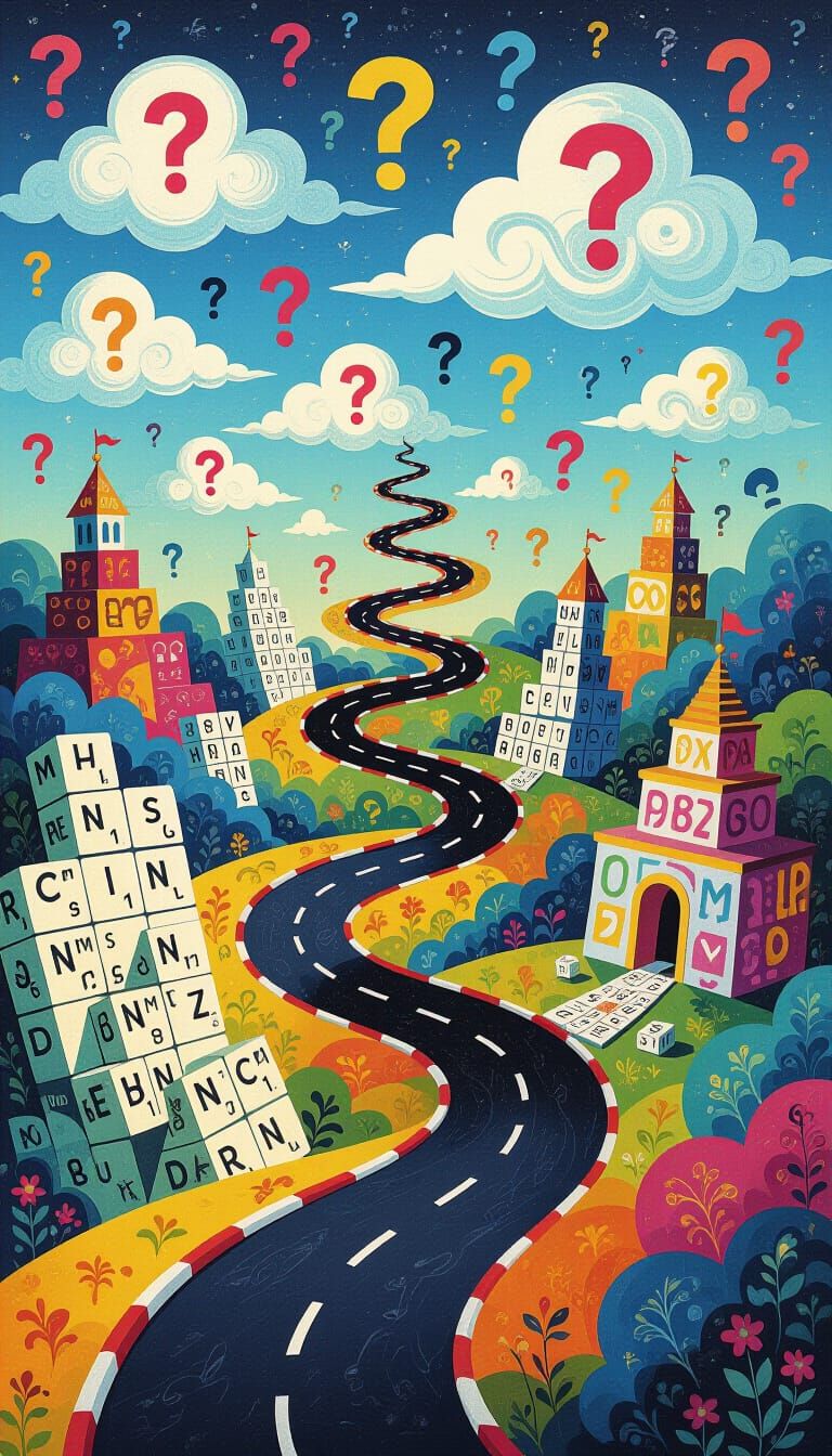 Surreal Language Landscape in Dalí and Seuss Style