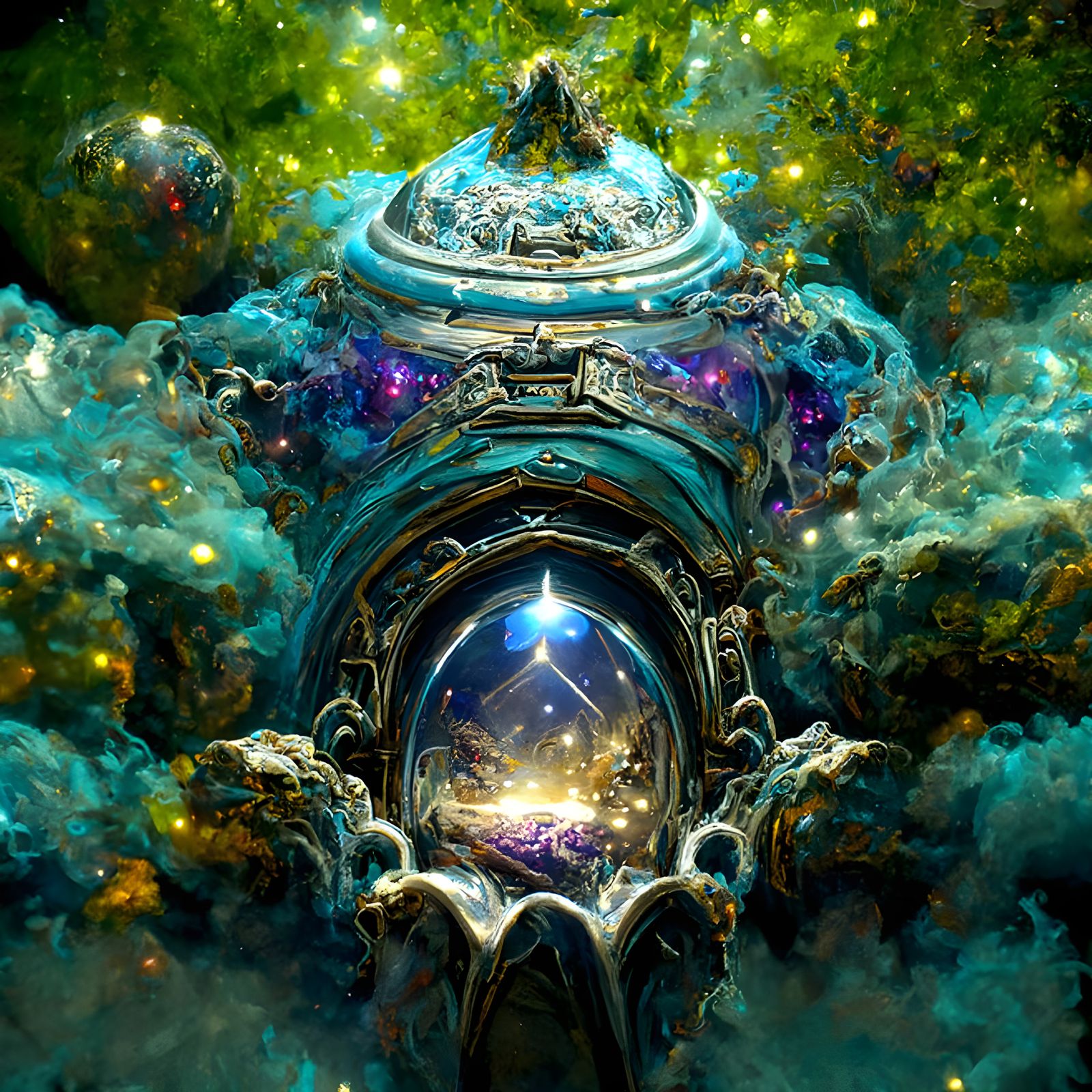 Cosmic Portal to Another Dimension in Matte Painting Style