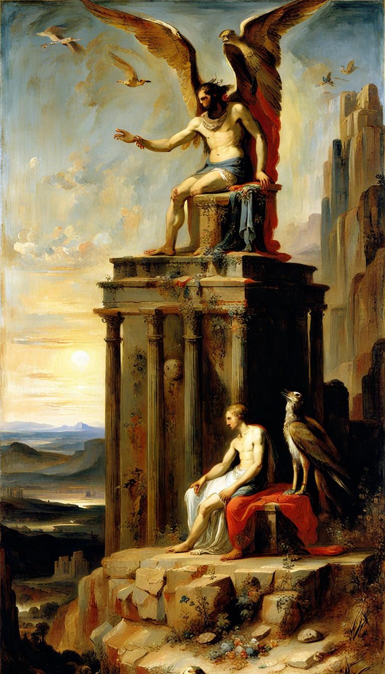 Oedipus and the Sphinx by Gustave Moreau