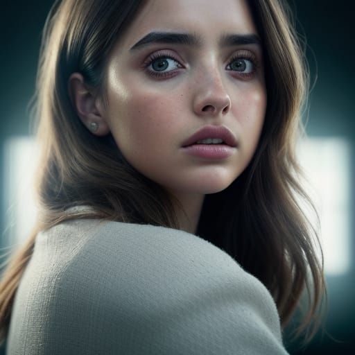 Hyperrealistic Portrait of Ana de Armas in Elegant Attire