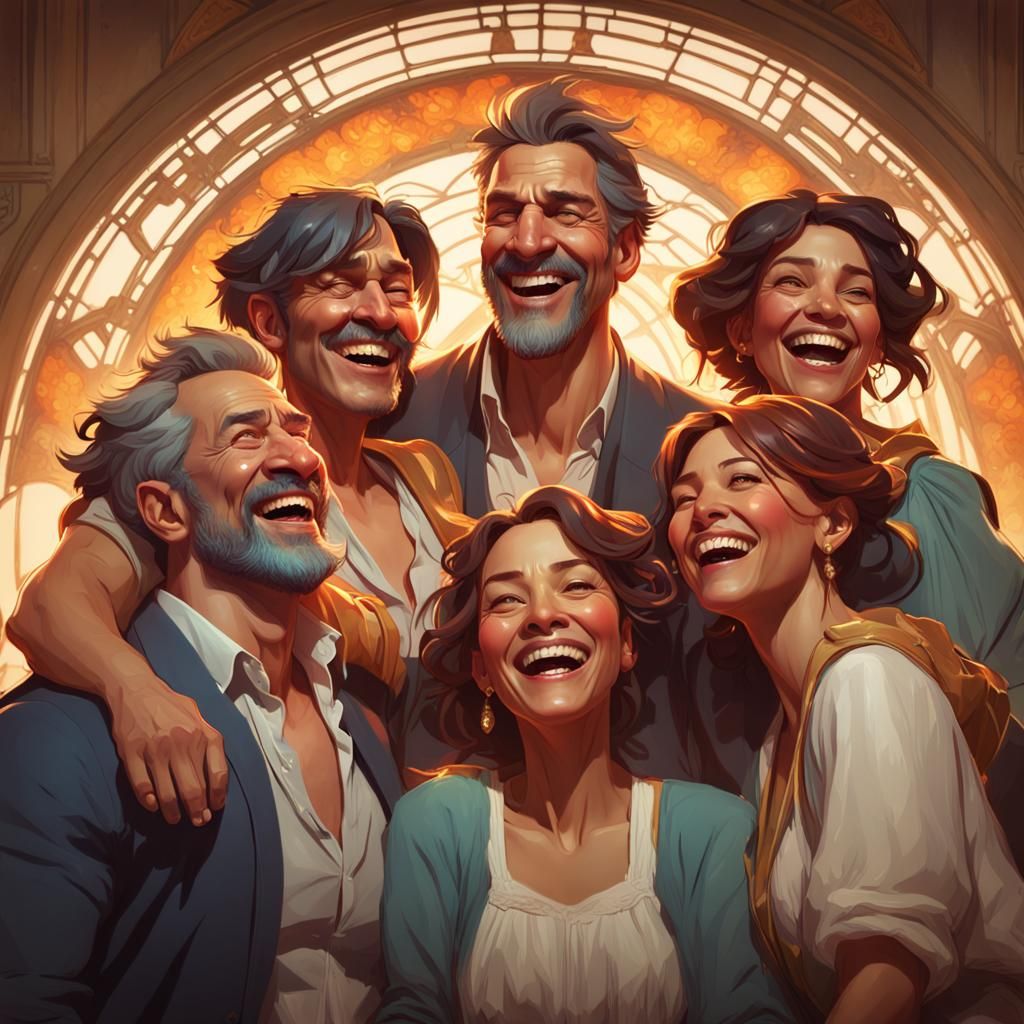 Happy Family Watching a Funny Movie