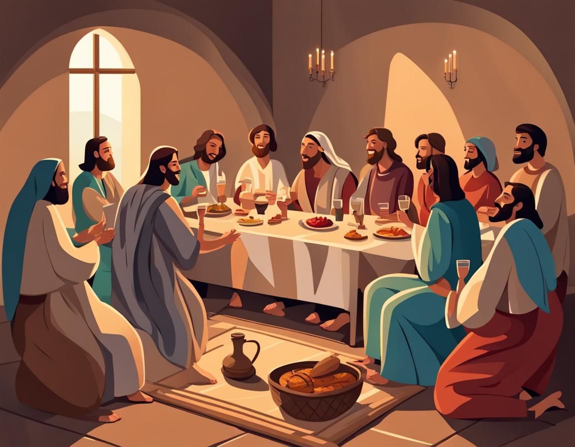 Jesus Celebrates Shabbat with Disciples