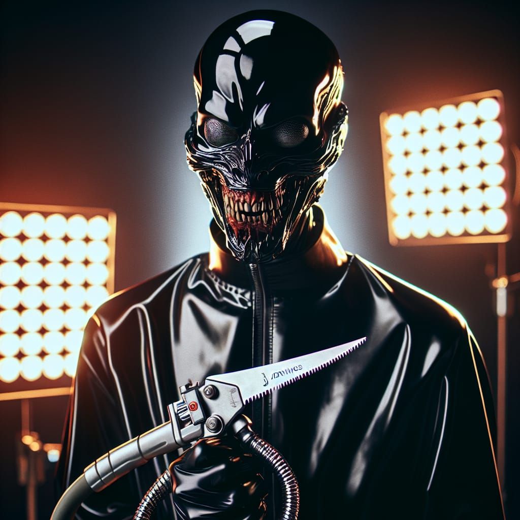 Sinister Latex Character with Bone Saw in High Resolution