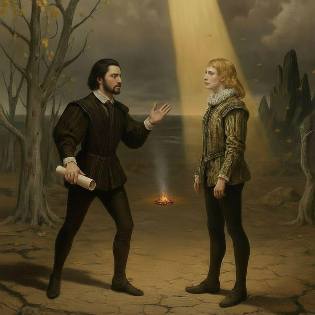 Shakespeare and Earl of Southampton in Autumnal Setting