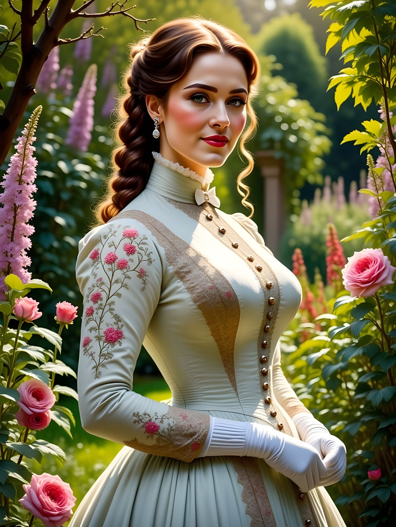 Victorian Beauty in a Lush Garden Setting