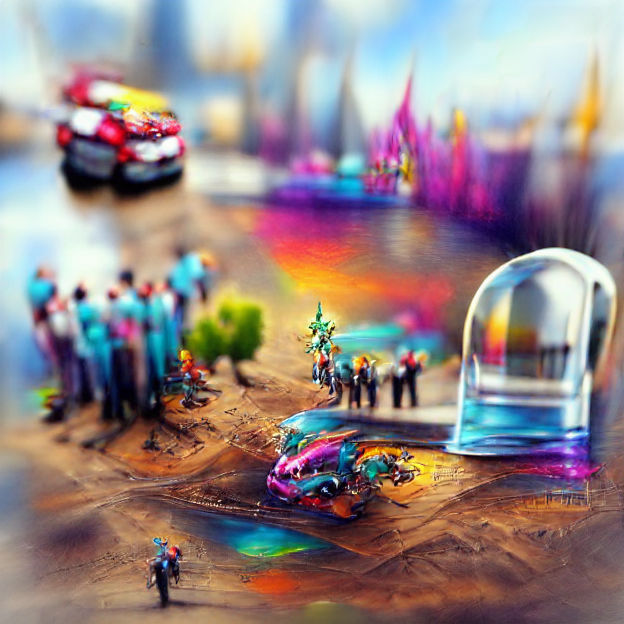 Colorful Holographic Surrealism Concept Art