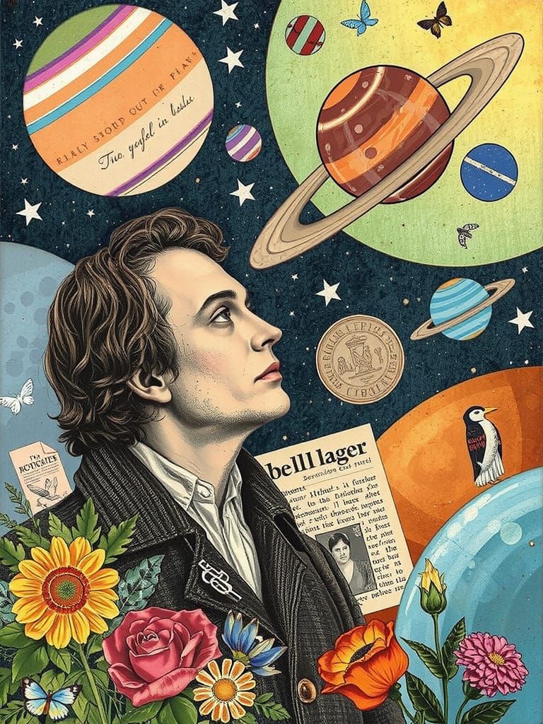 Vibrant Collage Art in Pointillist Style