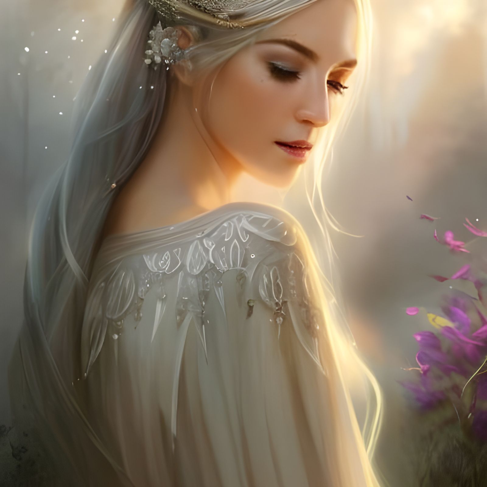 Galadriel Portrait in Lord of the Rings Style