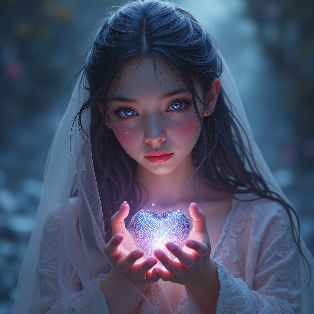 Mystical Woman with Amulet: Fantasy Art