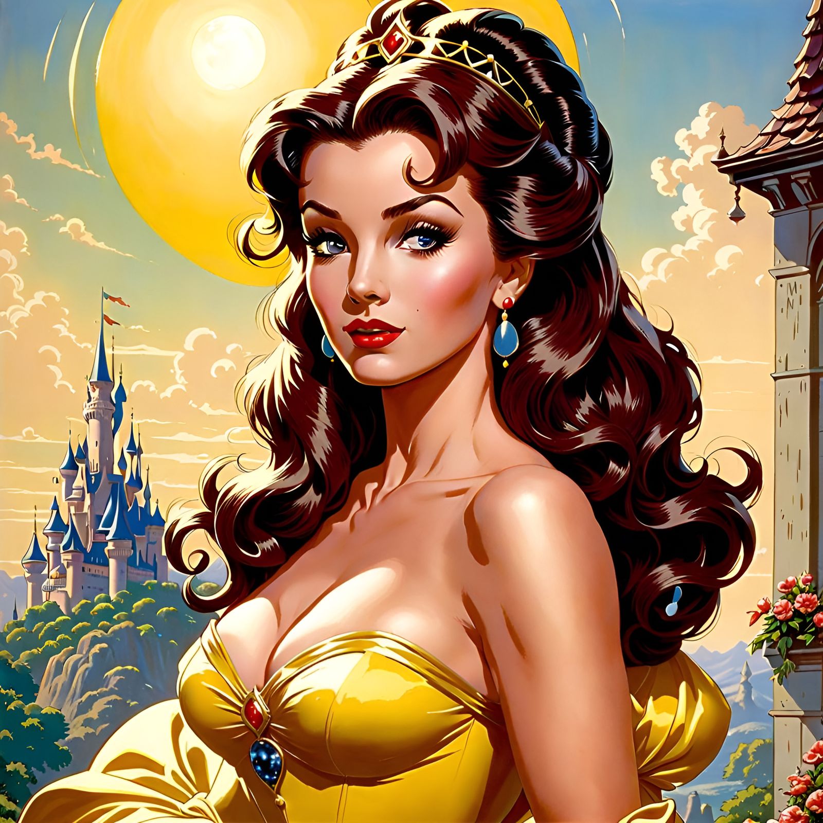 Princess Belle in French Kingdom, Pin-Up Art