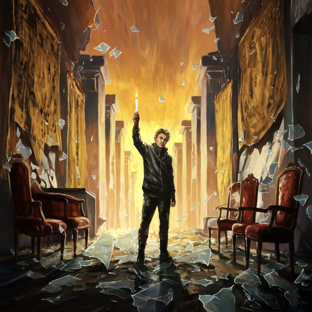 Defiant Figure Amidst Chaos in a Hostile Government Takeover