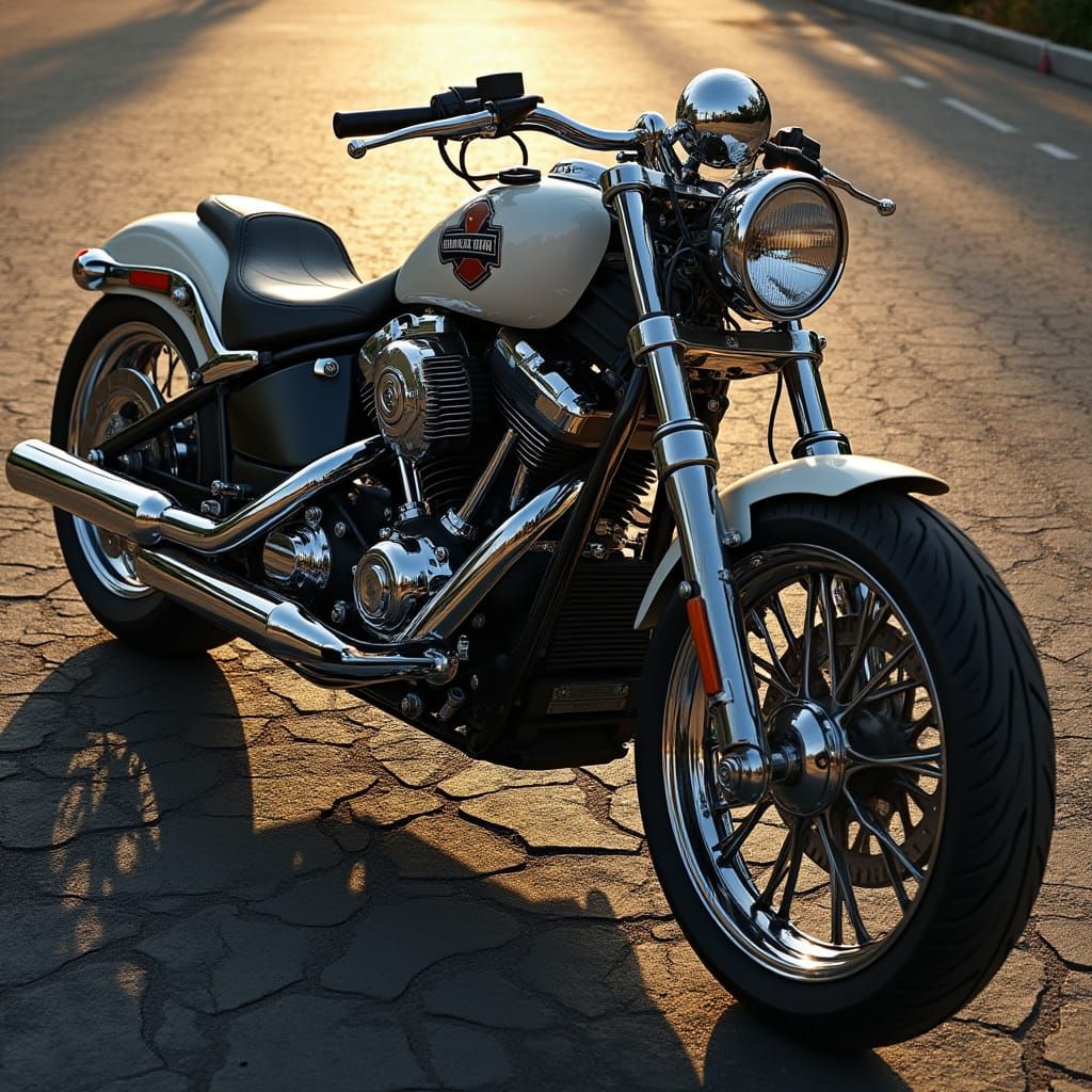 Motorcycle Engine in Hyperrealistic Style