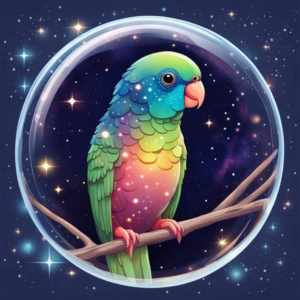 Cosmic Parakeet Constellation in a Bubble