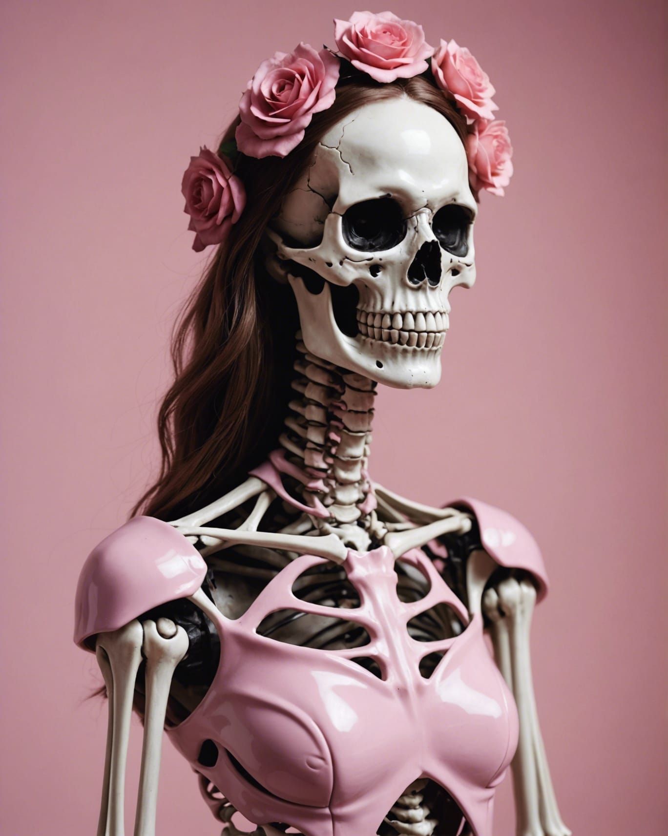 Skeleton Supermodel Romance in Pink Tones