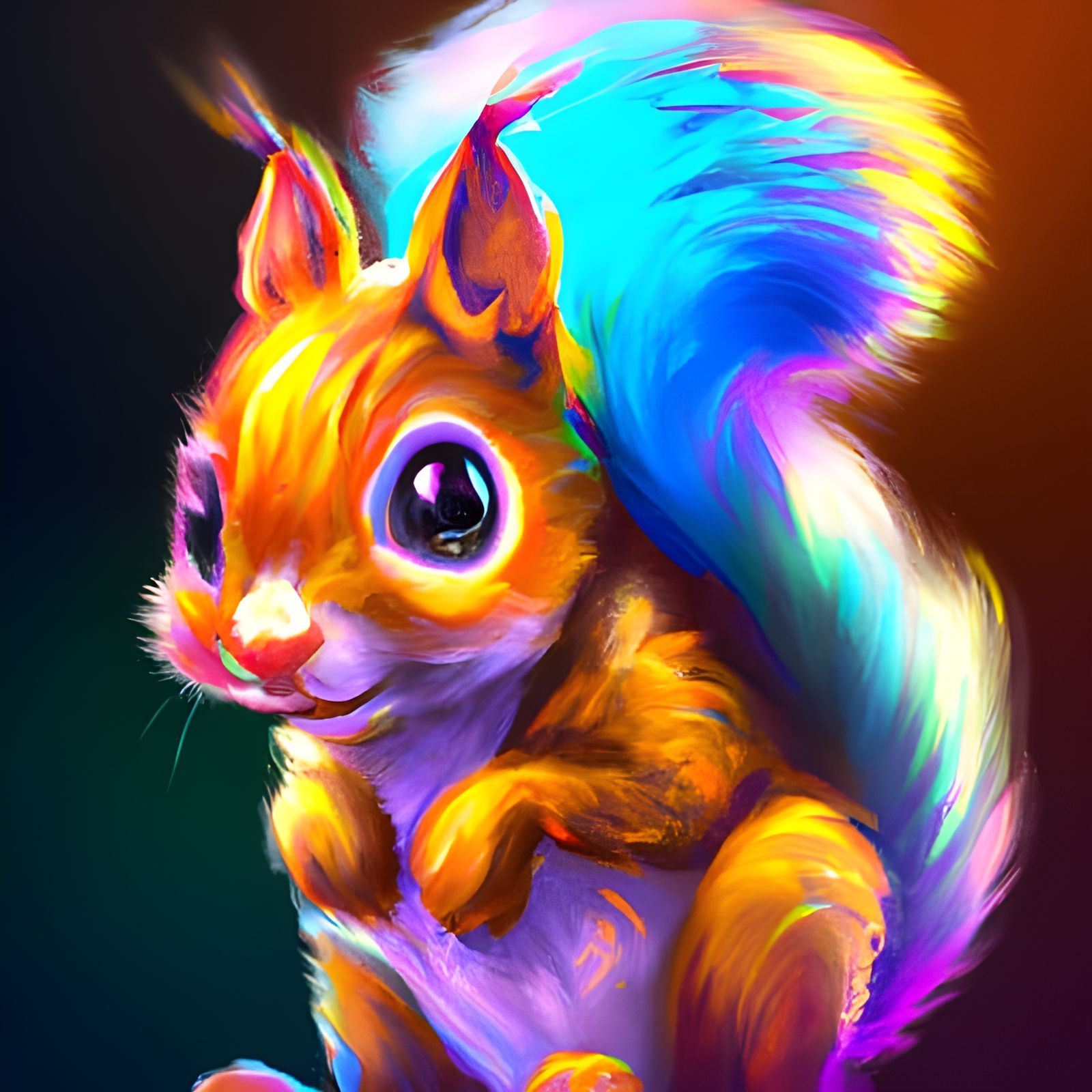 Adorable Chibi Squirrel Portrait in Digital Art Style