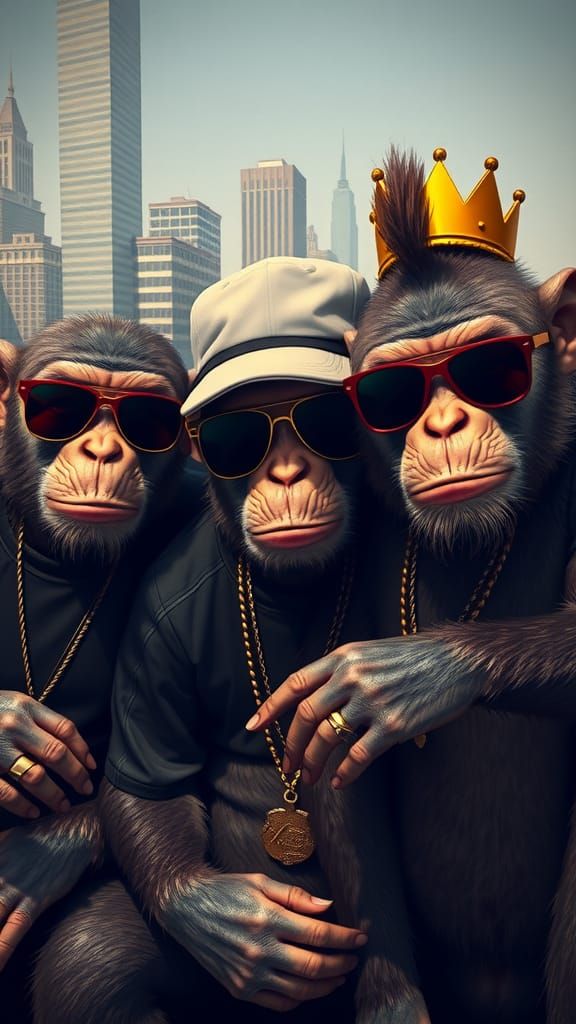 Gangster Monkeys Hip Hop Group Posing