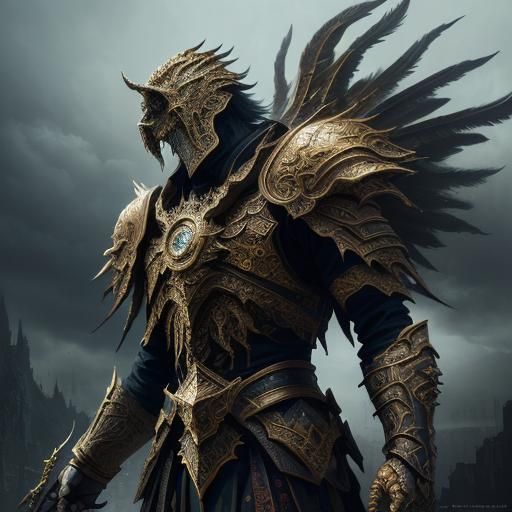 Intricate Abstract Art with Dramatic Atmospheric Depth