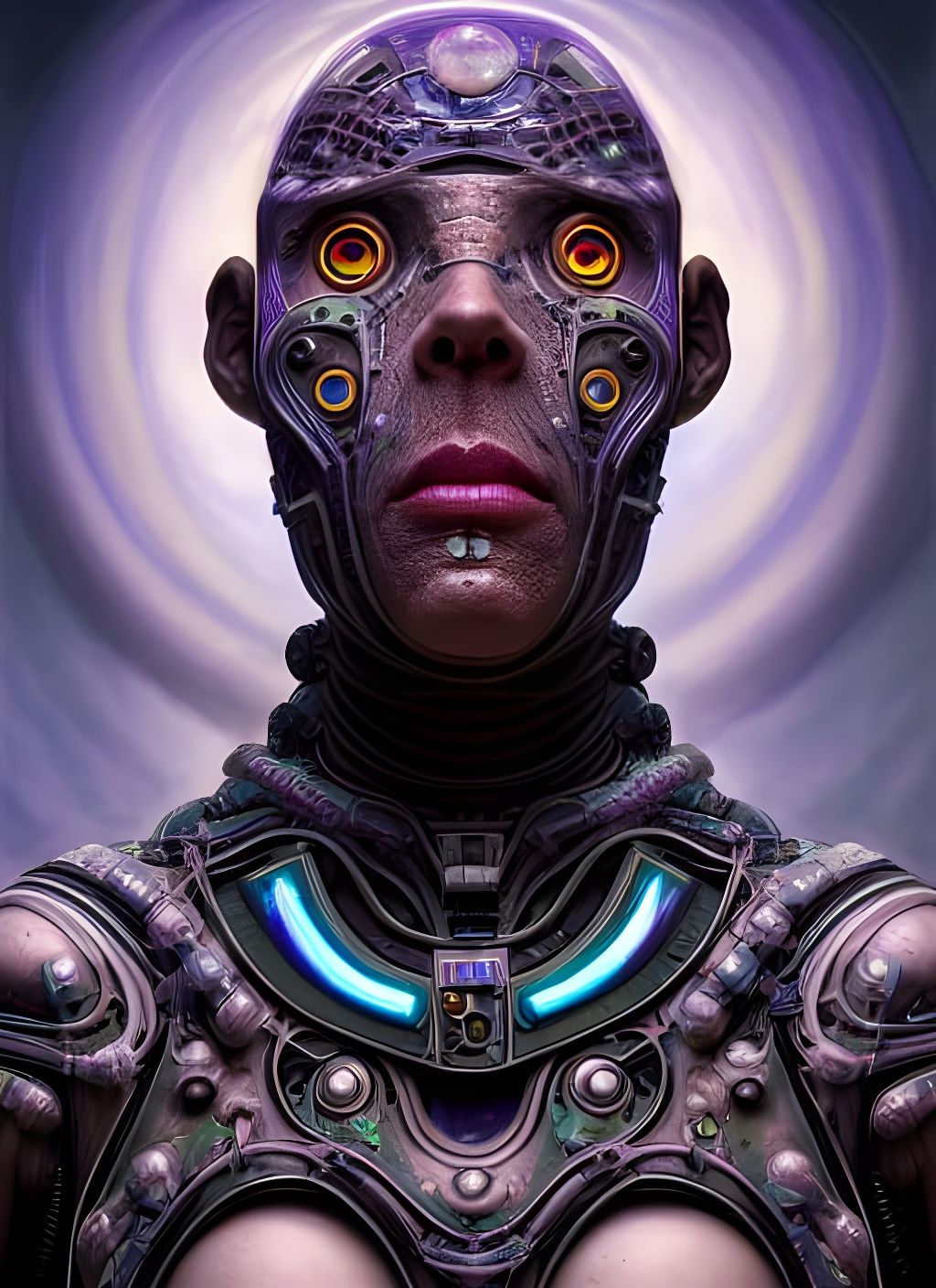 Sci-Fi Eldritch Cyborg Shaman Priest Portrait
