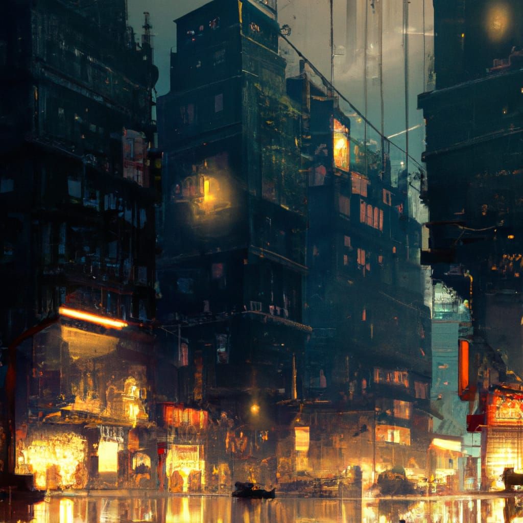 Night Time New York City Concept Art
