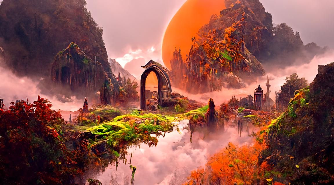 Magical Gateway Matte Painting in a Hillside