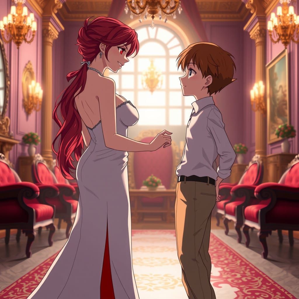 Elegant Vampire Countess Portrait in Baroque Style