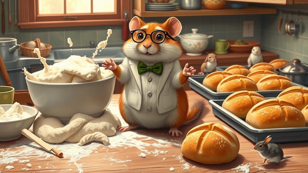 Professor Pickle's Baking Frenzy in a Cozy Kitchen