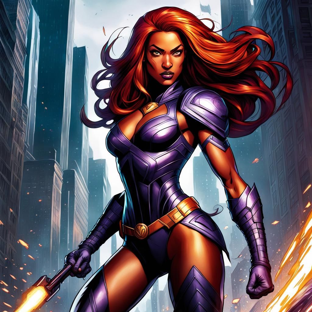 Superheroine Ready for Battle: Comic Book Art