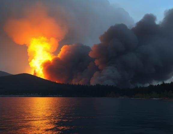 Smoke on the water; a fire in the sky