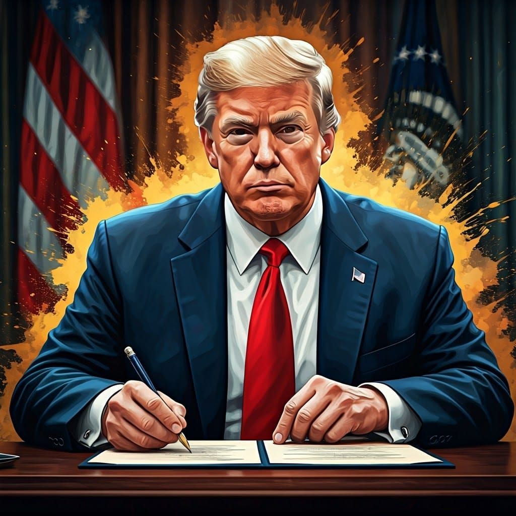 Donald Trump in Hyperrealistic Oval Office Portrait
